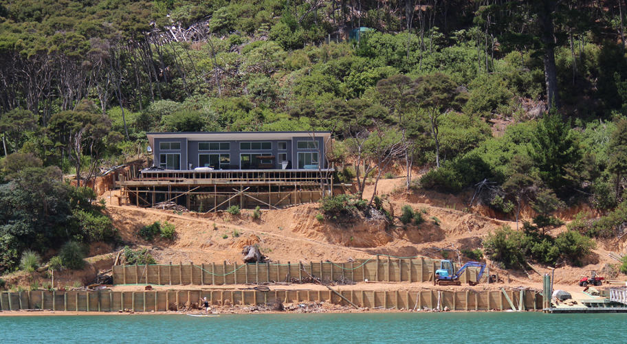 Beach house on pole foundations